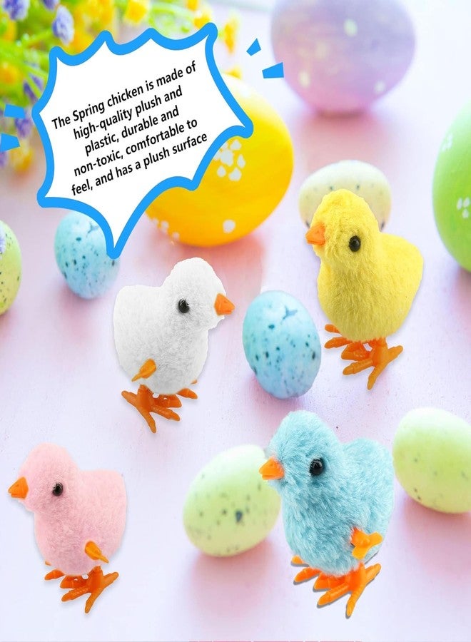FEDDEBunny and Jumping Chick Wind Up Toys Novelty Chicken Hopping Windup Toy for Kids Toddlers Adult Easter Egg Hunt Basket Stocking Stuffers Party Gifts [AssortedColor][4-PIC] (24 PIC-Jumping Chick) - Image 4
